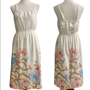 Julie Miller Vintage 70s Retro Spaghetti Strap Floral Dress